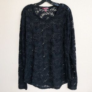 Rock & Roll Cowgirl Allover Black Lace Top - XXL